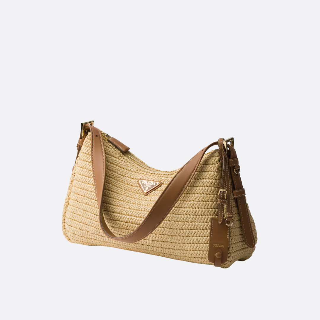 PRD Large Handbag In Crochet Knit And Leather