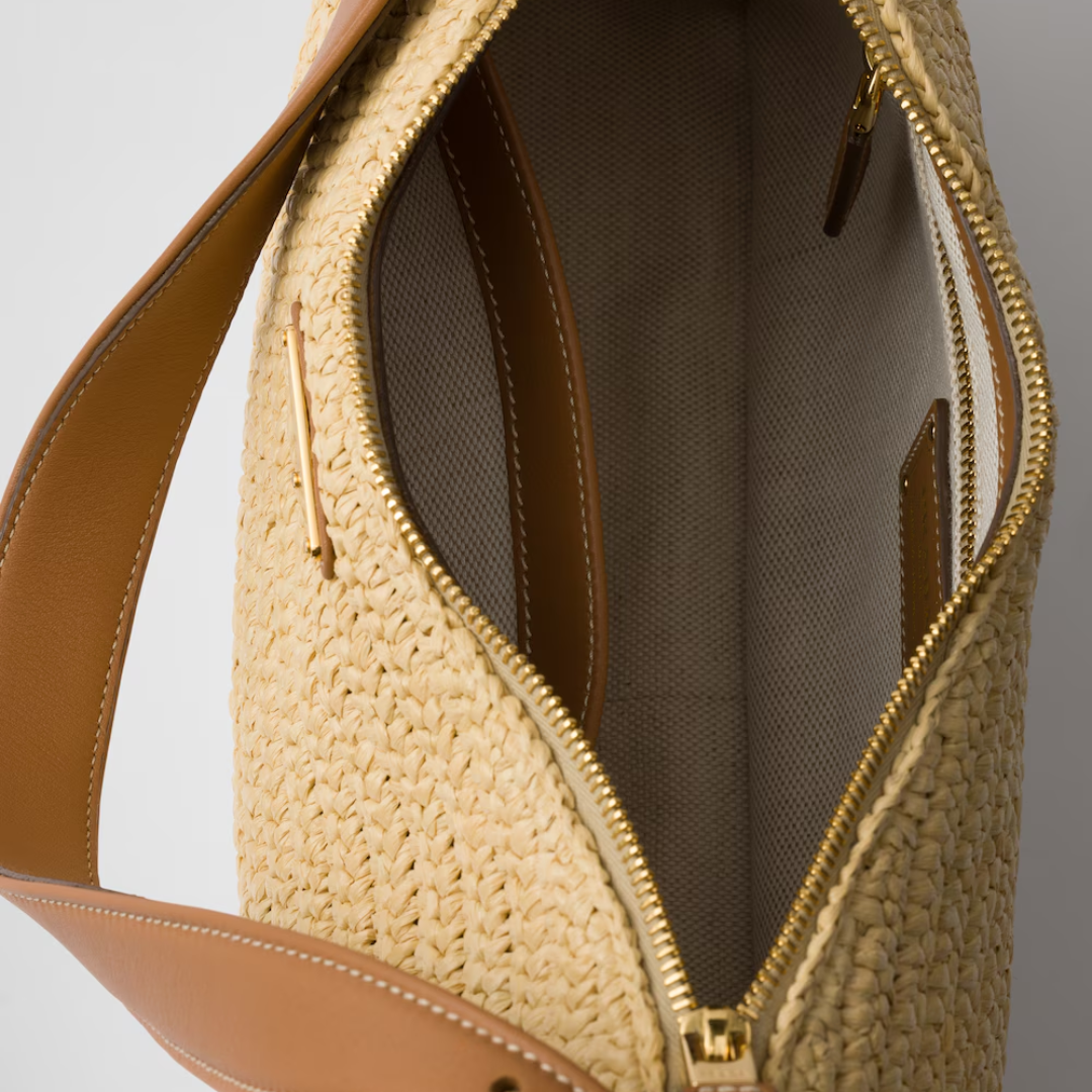 PRD Large Handbag In Crochet Knit And Leather