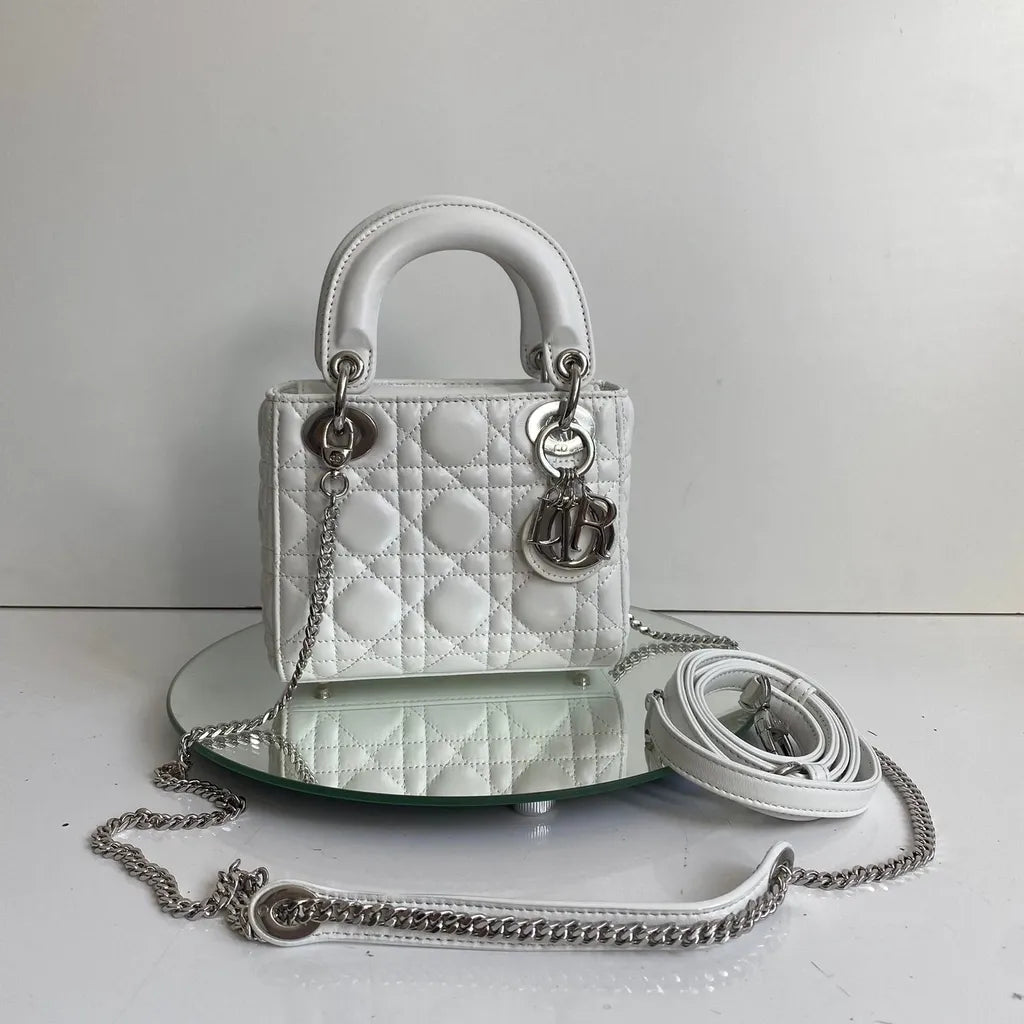 Mini Lady DR White Bag