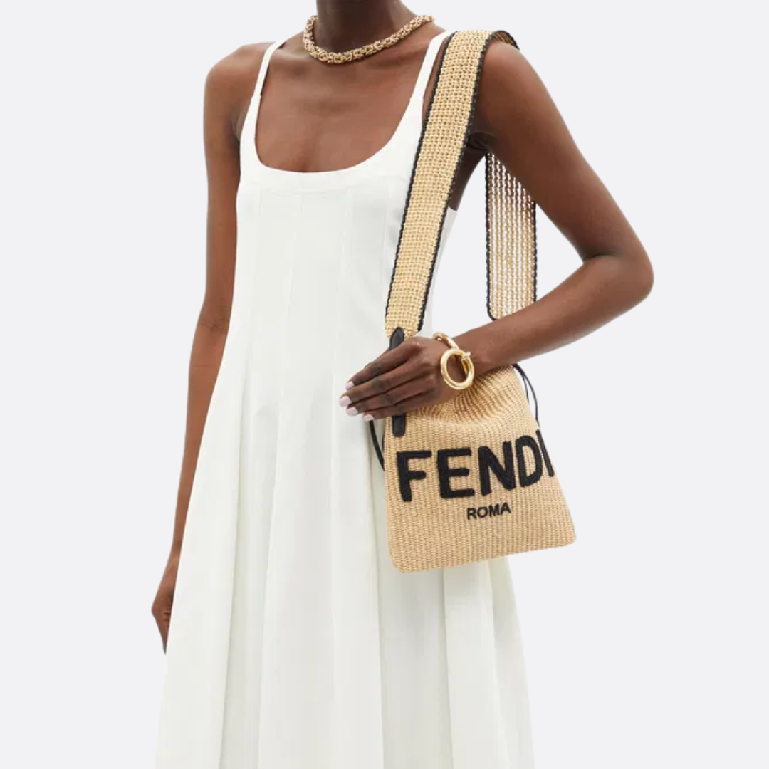 FD Small Raffia Handbag
