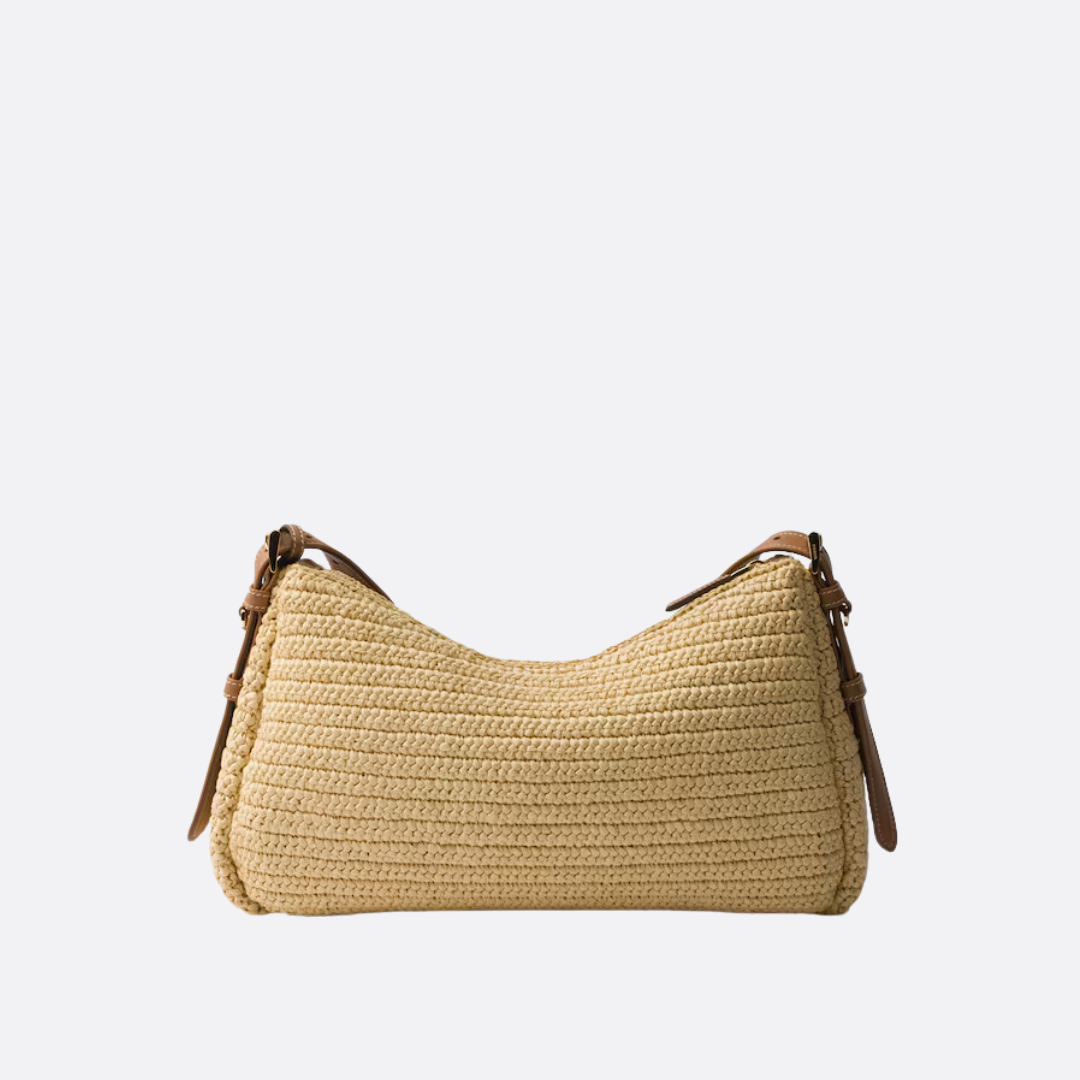 PRD Large Handbag In Crochet Knit And Leather