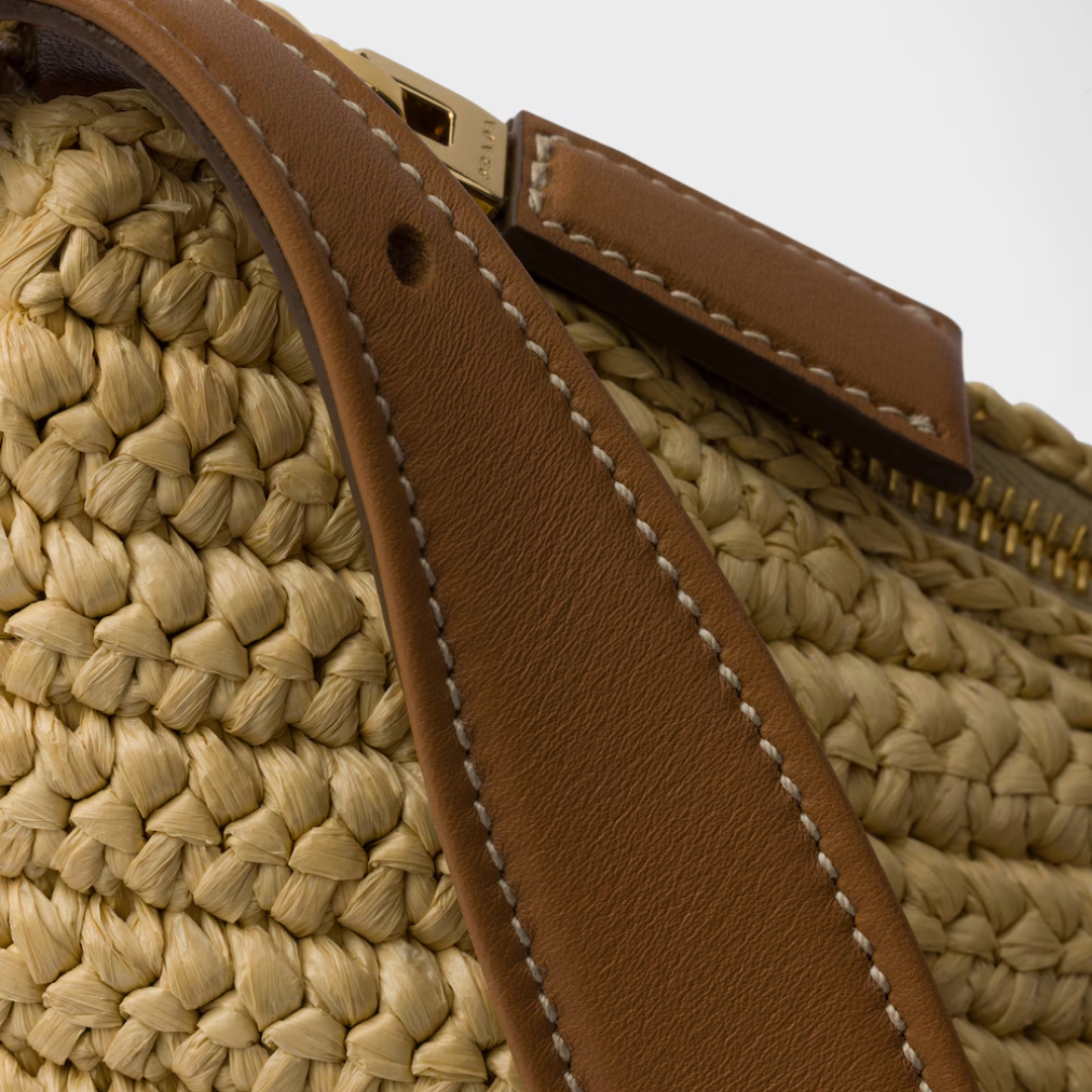 PRD Large Handbag In Crochet Knit And Leather