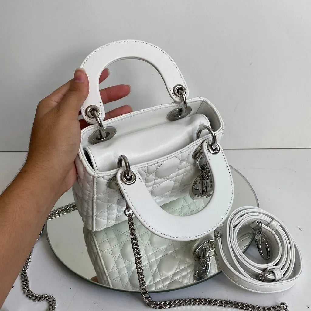 Mini Lady DR White Bag